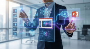 صورة توضيحية لـ كيفية عمل عرض تقديمي احترافي بالذكاء الاصطناعي وبوربوينت | دليل شامل