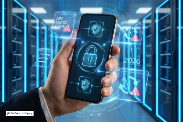 صورة توضيحية لـ دليل الحماية الرقمية: التعامل الآمن مع أخطاء تثبيت التطبيقات وتحديثات 2026